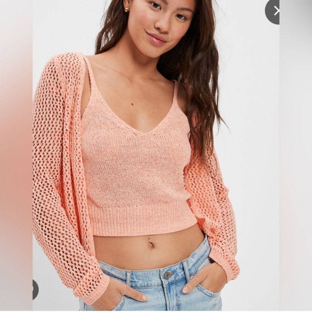 American Eagle Outfitters Peach Knit Top